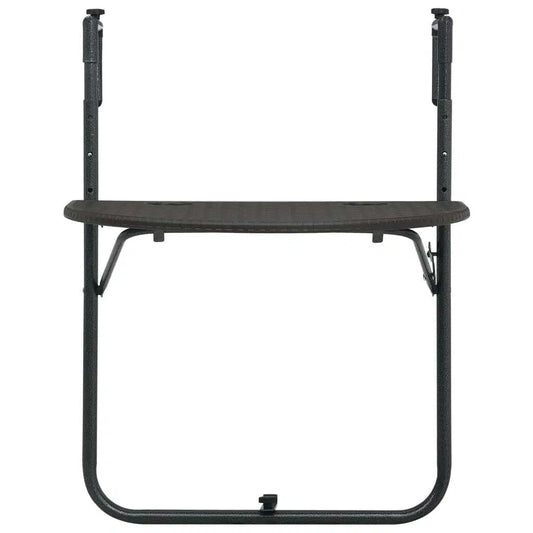 Hanging Balcony Table Brown 23.6"x25.2"x32.9" Plastic Rattan Look