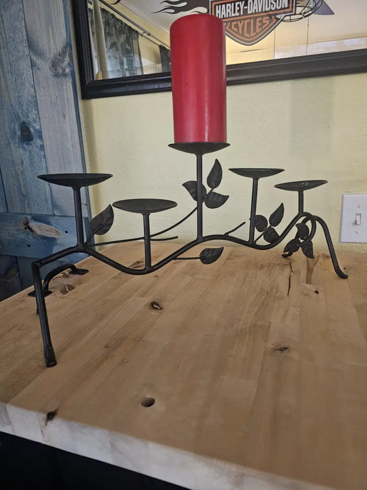 candelabra candle holder full of candles come with