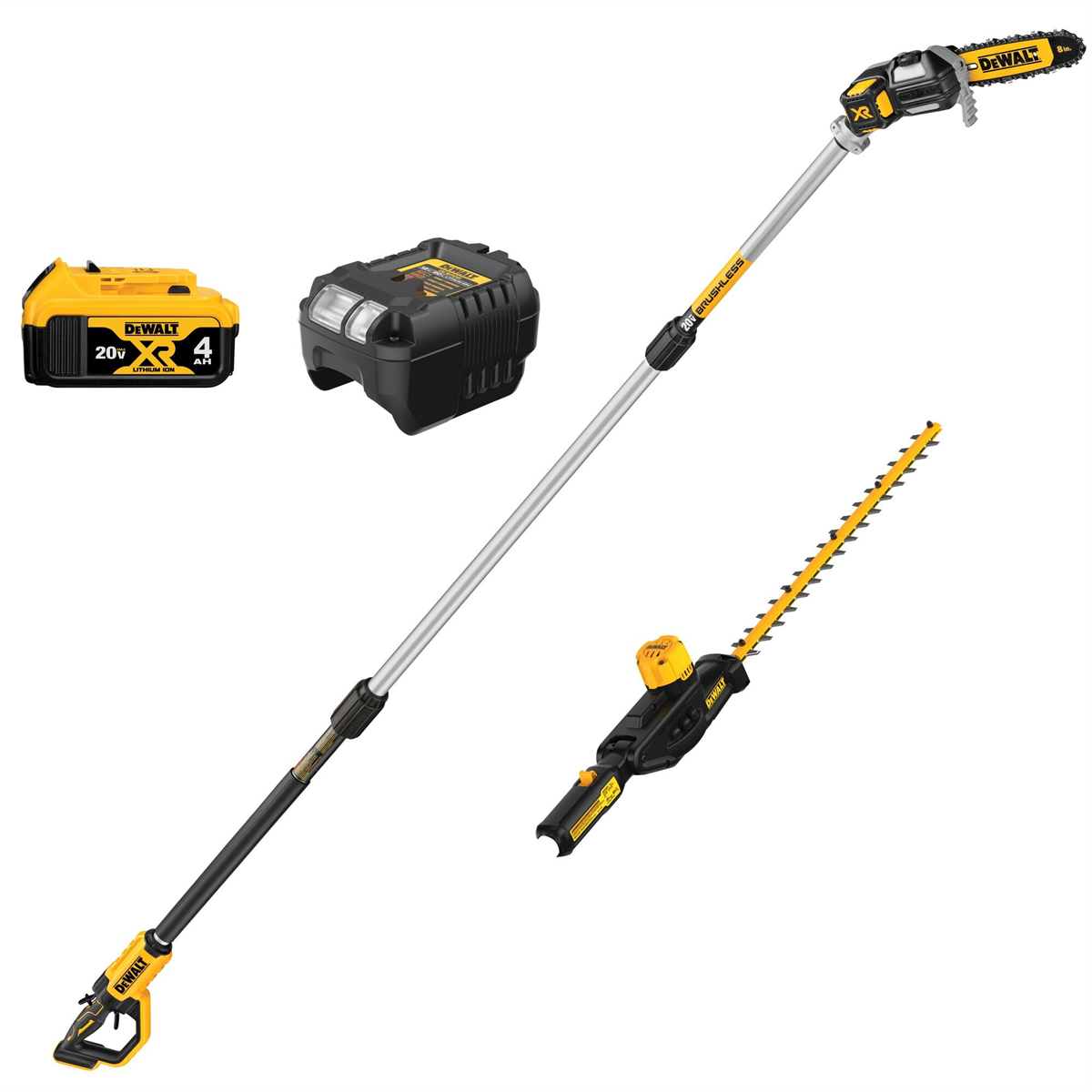 DEWALT 20V MAX* Cordless Pole Saw and Pole Hedge Trimmer Combo Kit