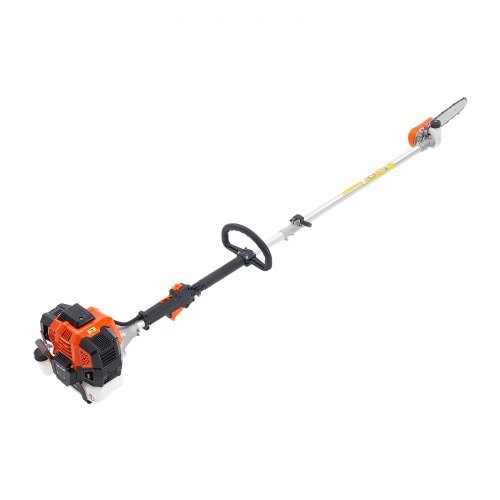 Gas Pole Saw, 43CC 2 Stroke Gas Powered Pole Saws with 10 in Cutting Bar, Cordless Tree Trimmer with Rotatable Head, 6.9 to 11.8 ft Extendable, Powerful Chainsaw for Tree Trimming Pruning