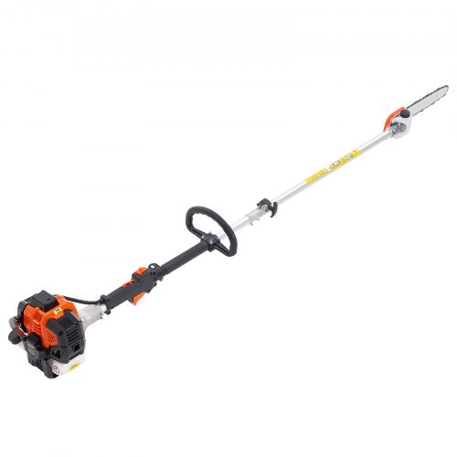 Gas Pole Saw, 25CC 2 Stroke Gas Powered Pole Saws with 12 in Cutting Bar, Cordless Tree Trimmer with 23 fl.oz Fuel Tank, 7 to 12 ft Extendable, Powerful Chainsaw for Tree Trimming Pruning