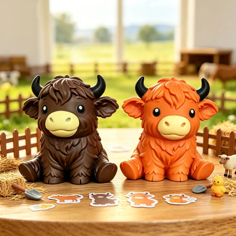 Scottish Highland Cow Squishy Slow Rebound Anxiety Relief Fidget Toy,Squishy Toys, Festival Toys,Juegos Para ,Cheese Squishy