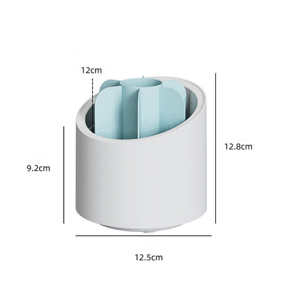 Dust Proof Household Acrylic Lipstick Cosmetic Storage Box Rotating Brush Barrel
