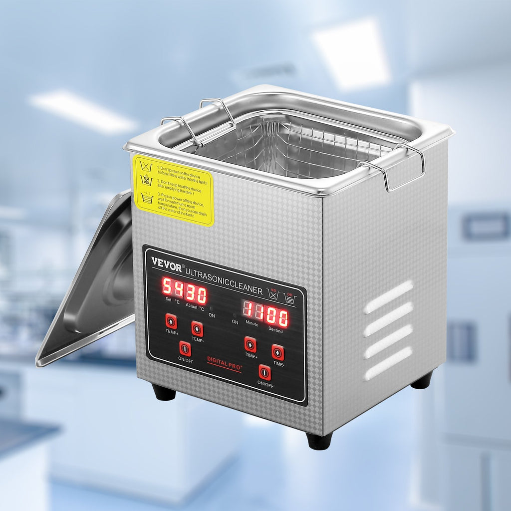 Ultrasonic Cleaner With Digital Timer & Heater, Professional UltraSonic Jewelry Cleaner, Stainless Steel Heated Cleaning Machine For Glasses Watch Rings Small Parts Circuit Board 2L