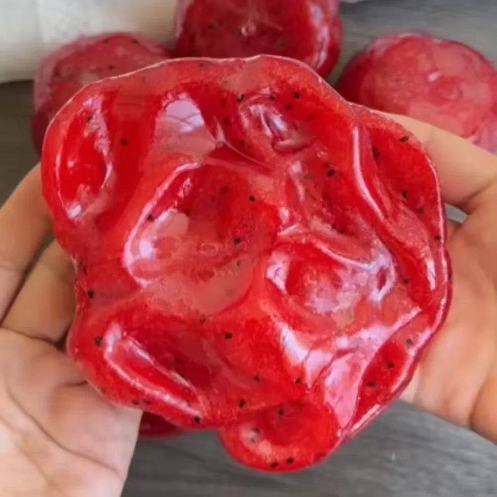 Handmade Watermelon Slushy Squishy Toy Soft Slow Rebound Stress Relief ADHD Squeeze Toy Realistic Fruit Model Adult Gift