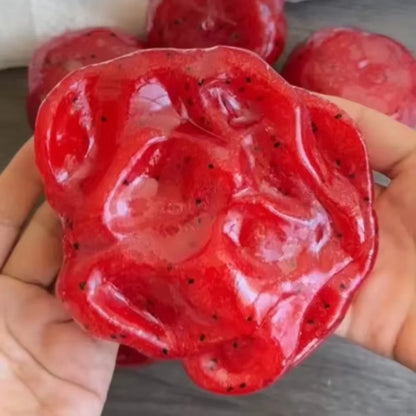 Handmade Watermelon Slushy Squishy Toy Soft Slow Rebound Stress Relief ADHD Squeeze Toy Realistic Fruit Model Adult Gift