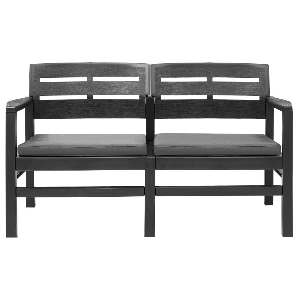 4 Piece Patio Lounge Set Plastic Anthracite