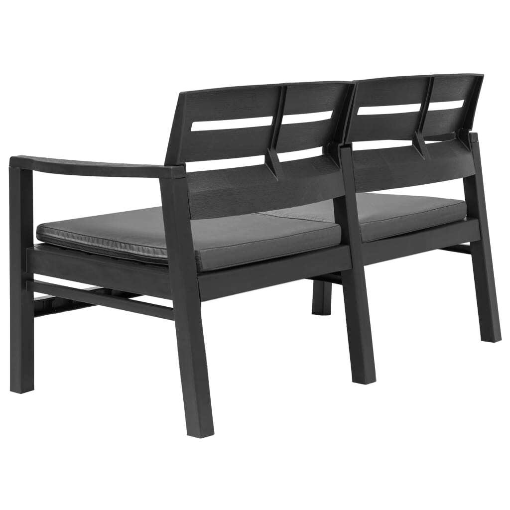 4 Piece Patio Lounge Set Plastic Anthracite