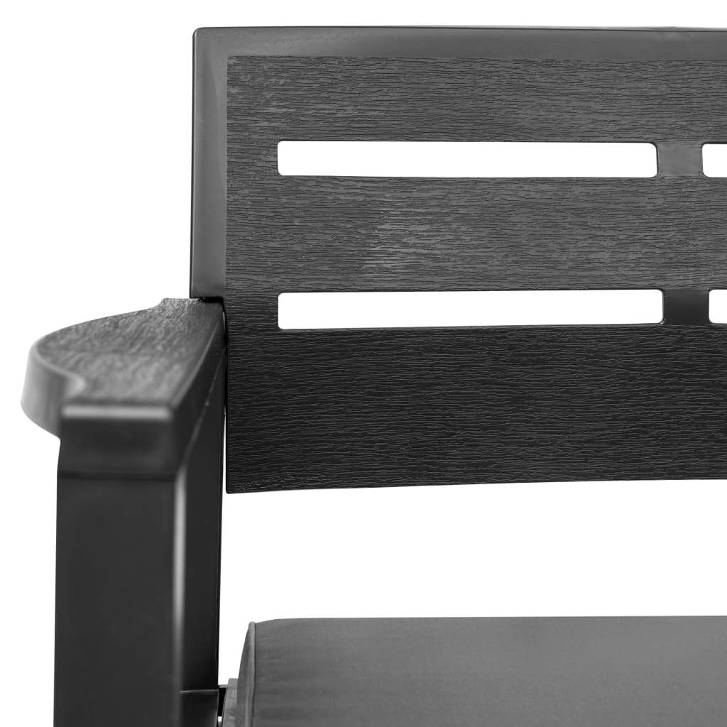 4 Piece Patio Lounge Set Plastic Anthracite