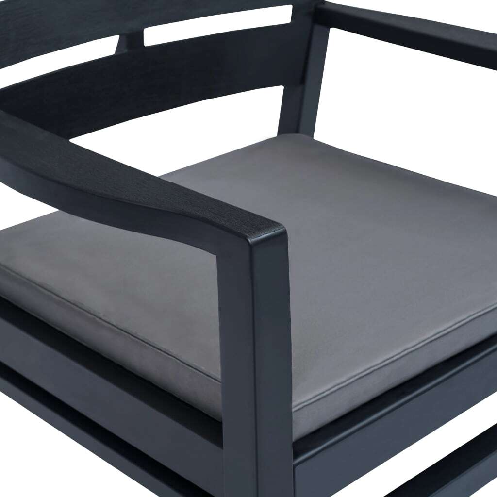 4 Piece Patio Lounge Set Plastic Anthracite