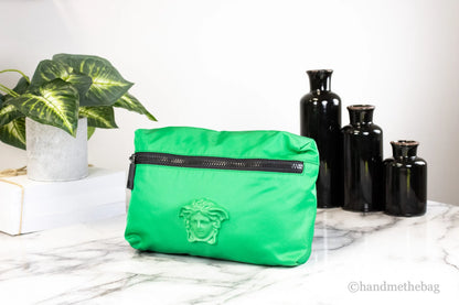 Versace Bright Green Nylon Matte Medusa Belt Bag