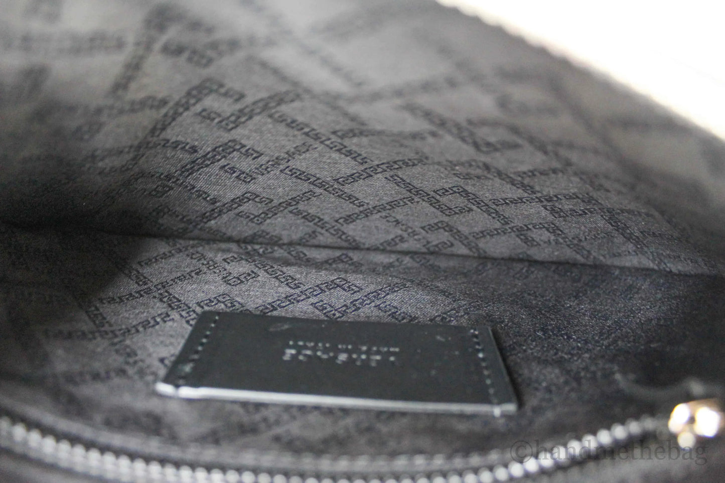 Versace Leather Embroidered Heart Patch Clutch