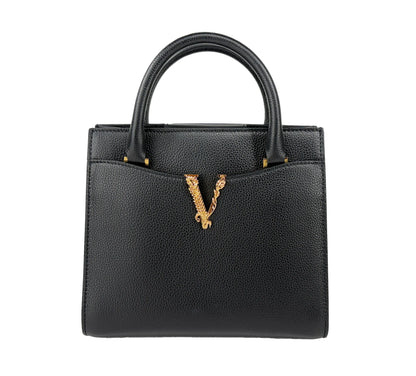 Versace Virtus Leather Top Handle Satchel Bag