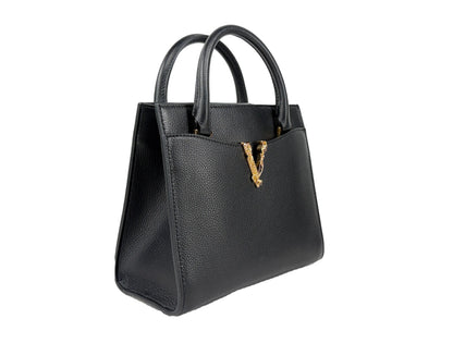 Versace Virtus Leather Top Handle Satchel Bag