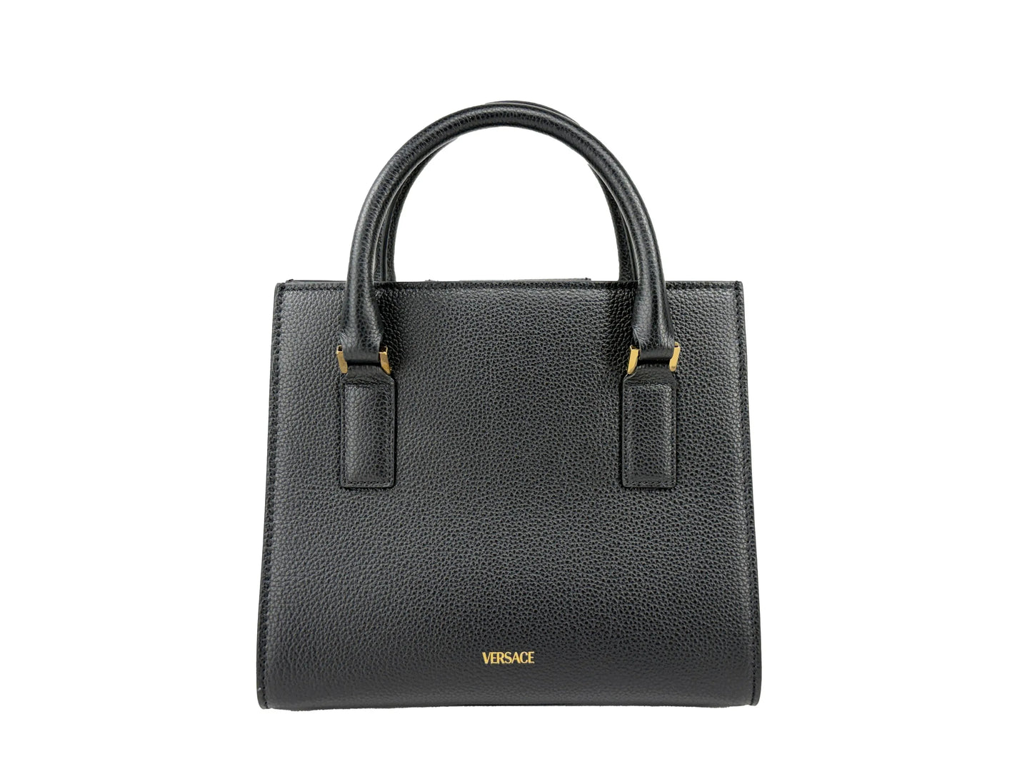 Versace Virtus Leather Top Handle Satchel Bag