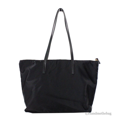 Versace Black Nylon La Medusa Shoulder Tote Bag