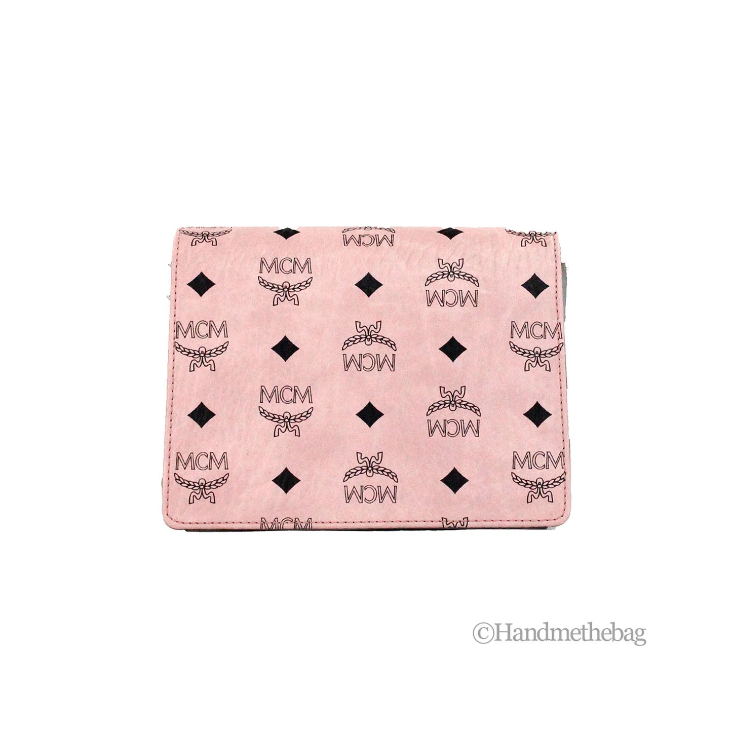 MCM Soft Pink Leather Mini Flap Lock Crossbody Bag