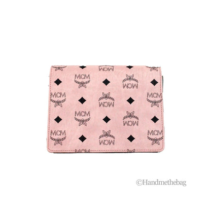 MCM Soft Pink Leather Mini Flap Lock Crossbody Bag