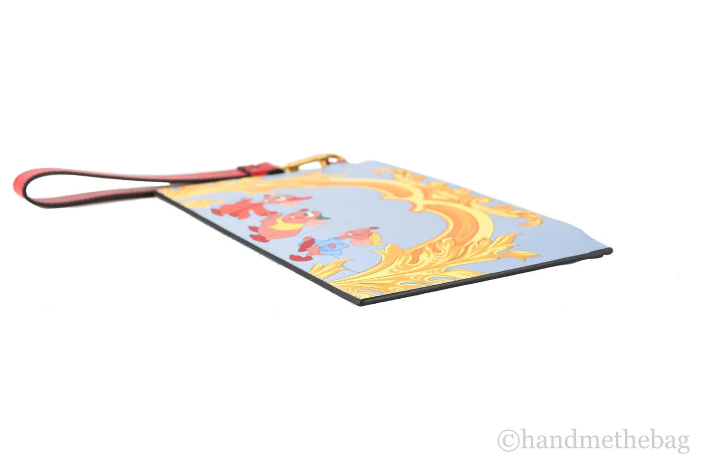 Versace X Disney Cinderella Mice Printed Leather Pouch