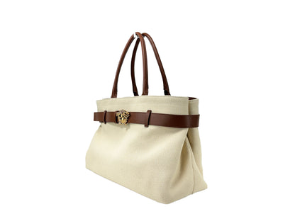 Versace Medusa Canvas Belt Tote Bag