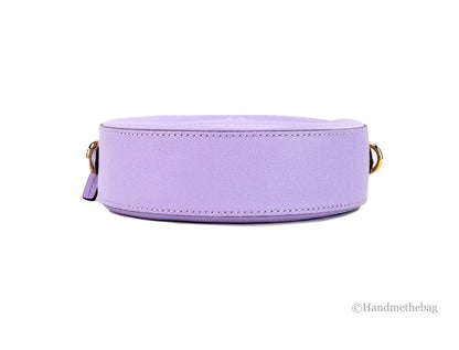 Versace Round Disco Lilac Leather Camera Case Crossbody Bag