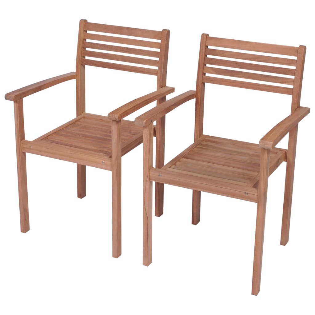 Patio Chairs 2 pcs with Blue Cushions Solid Teak Wood