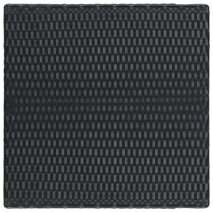 3 Piece Patio Bar Set with Cushions Poly Rattan Black