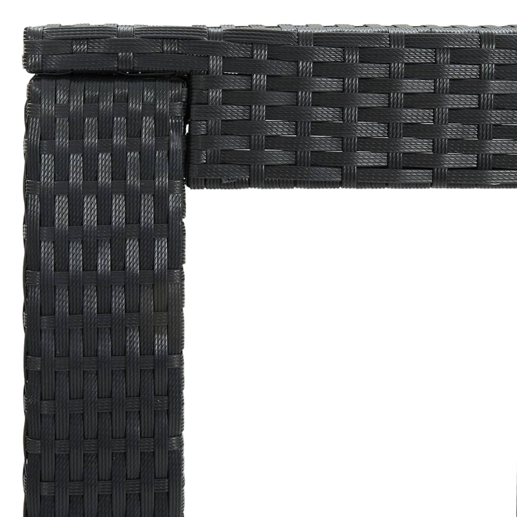 3 Piece Patio Bar Set with Cushions Poly Rattan Black