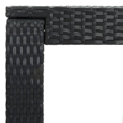 3 Piece Patio Bar Set with Cushions Poly Rattan Black