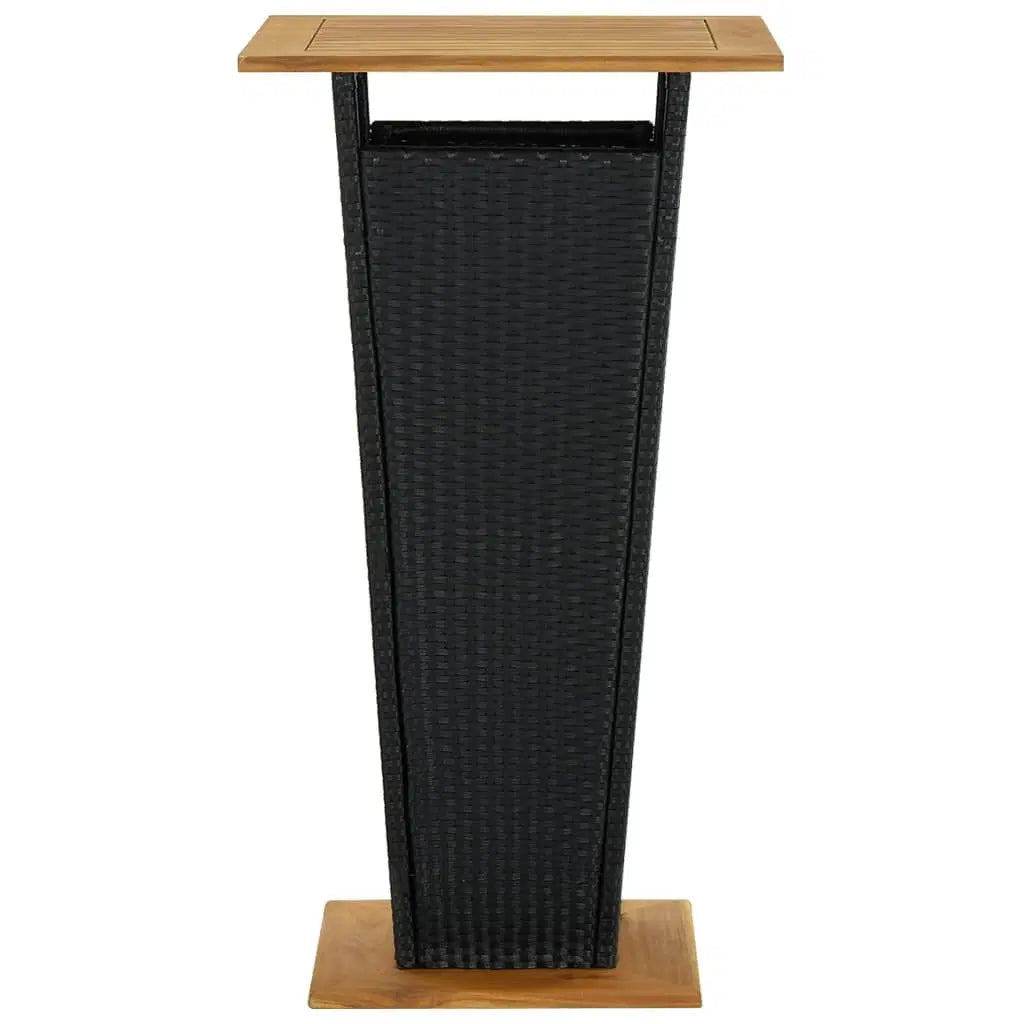 5 Piece Patio Bar Set with Cushions Poly Rattan Black
