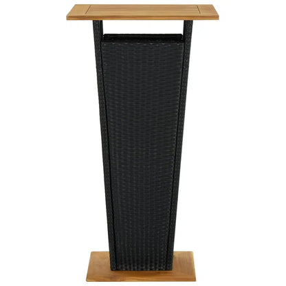 5 Piece Patio Bar Set with Cushions Poly Rattan Black
