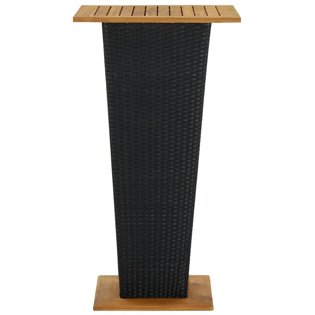 5 Piece Patio Bar Set with Cushions Poly Rattan Black