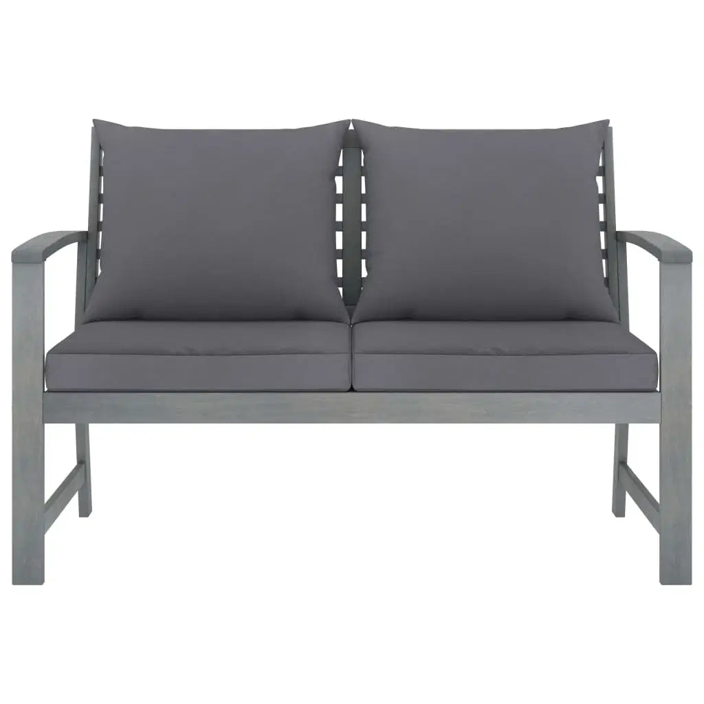4 Piece Patio Lounge Set with Cushions Solid Acacia Wood