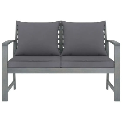 4 Piece Patio Lounge Set with Cushions Solid Acacia Wood