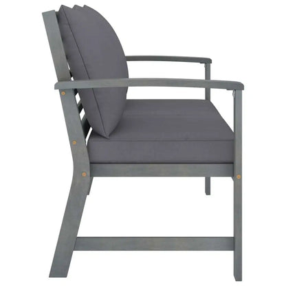 4 Piece Patio Lounge Set with Cushions Solid Acacia Wood