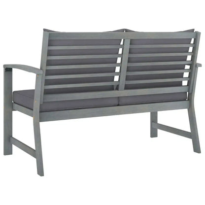 4 Piece Patio Lounge Set with Cushions Solid Acacia Wood