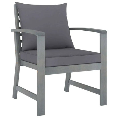 4 Piece Patio Lounge Set with Cushions Solid Acacia Wood