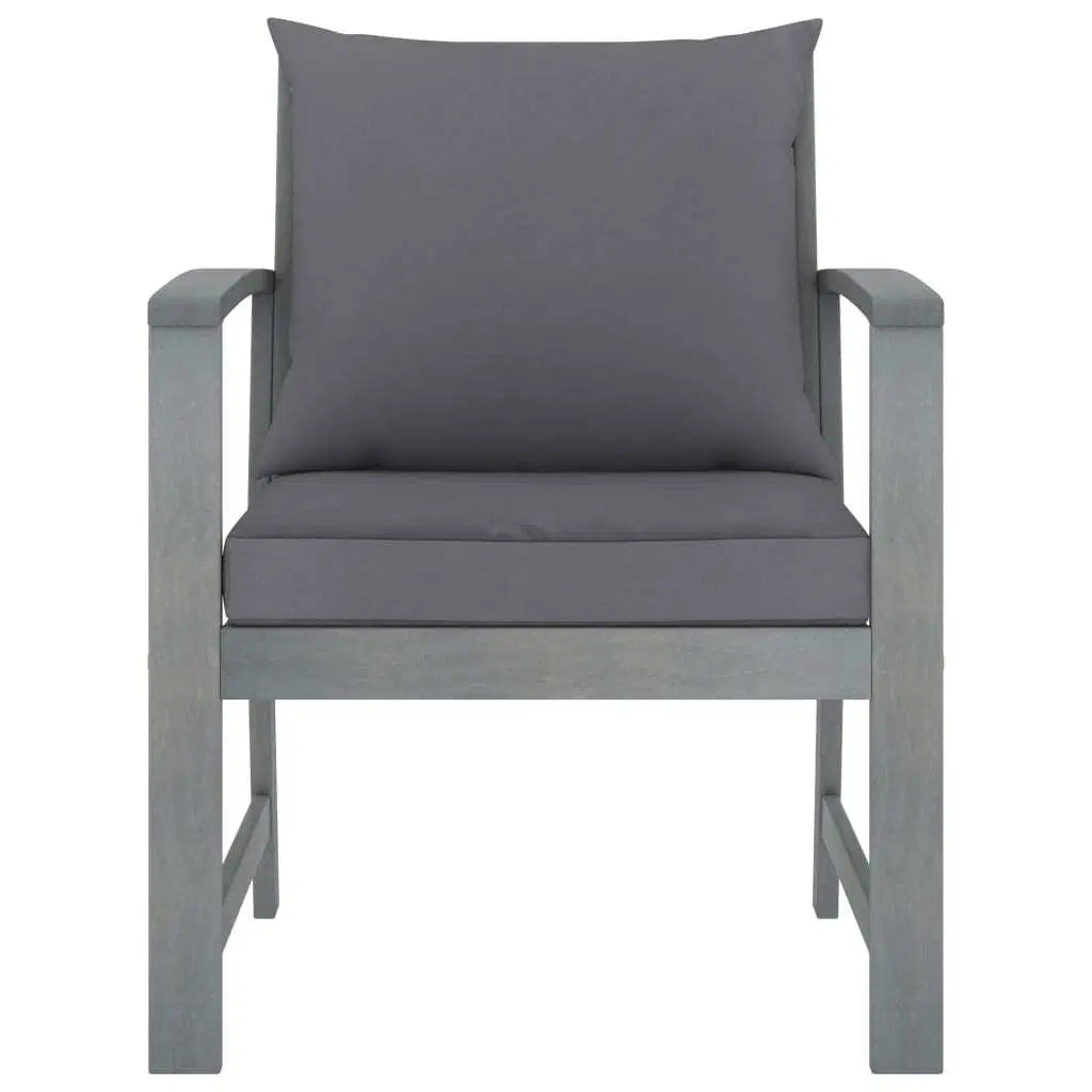 4 Piece Patio Lounge Set with Cushions Solid Acacia Wood