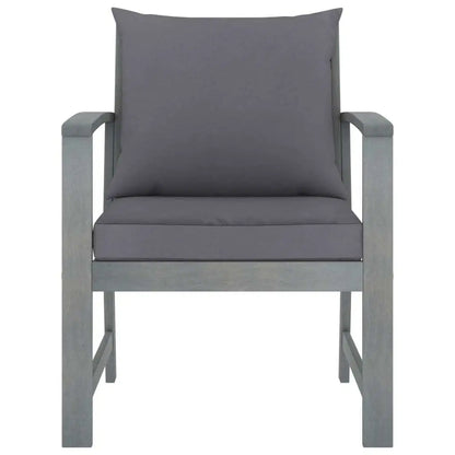 4 Piece Patio Lounge Set with Cushions Solid Acacia Wood