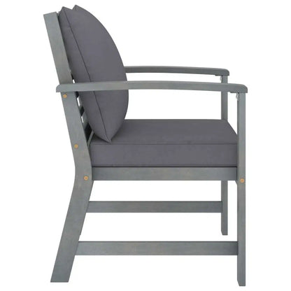 4 Piece Patio Lounge Set with Cushions Solid Acacia Wood