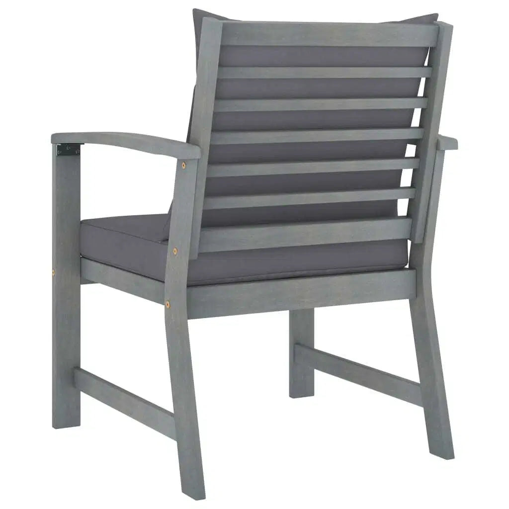 4 Piece Patio Lounge Set with Cushions Solid Acacia Wood