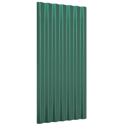 Roof Panels 12 pcs Galvanized Steel Green 31.5"x14.2