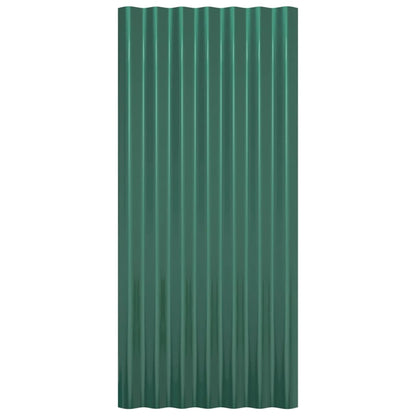 Roof Panels 12 pcs Galvanized Steel Green 31.5"x14.2