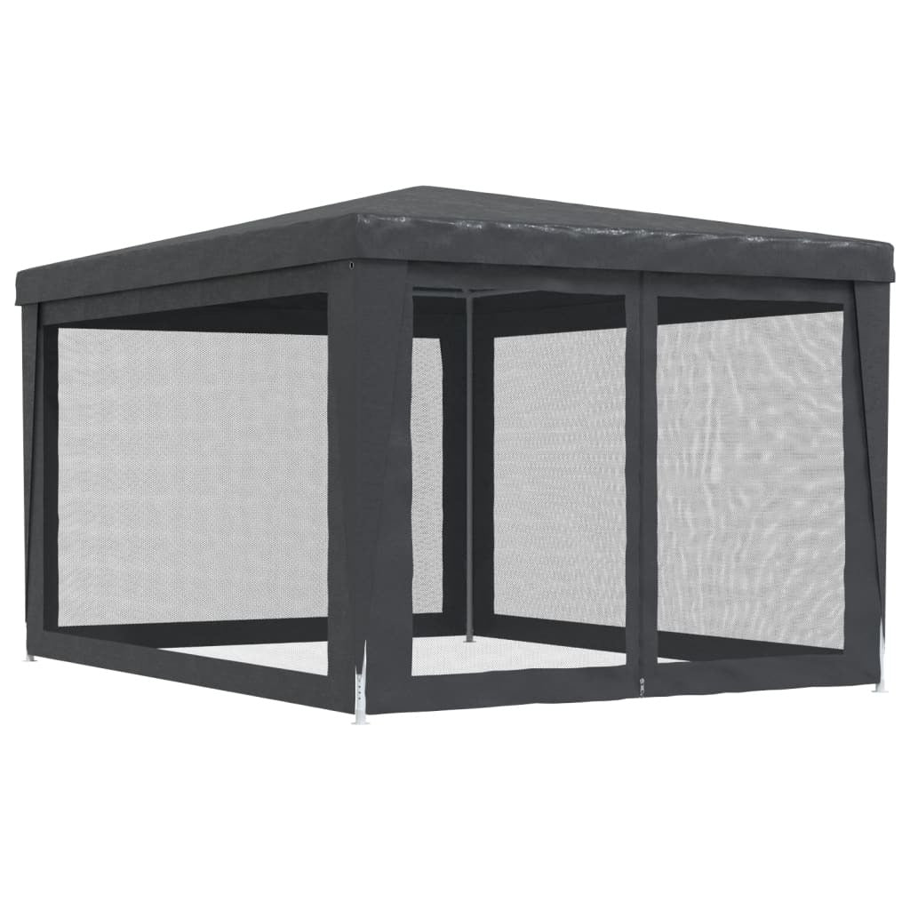 Party Tent with 4 Mesh Sidewalls Anthracite 9.8'x13.1'HDPE