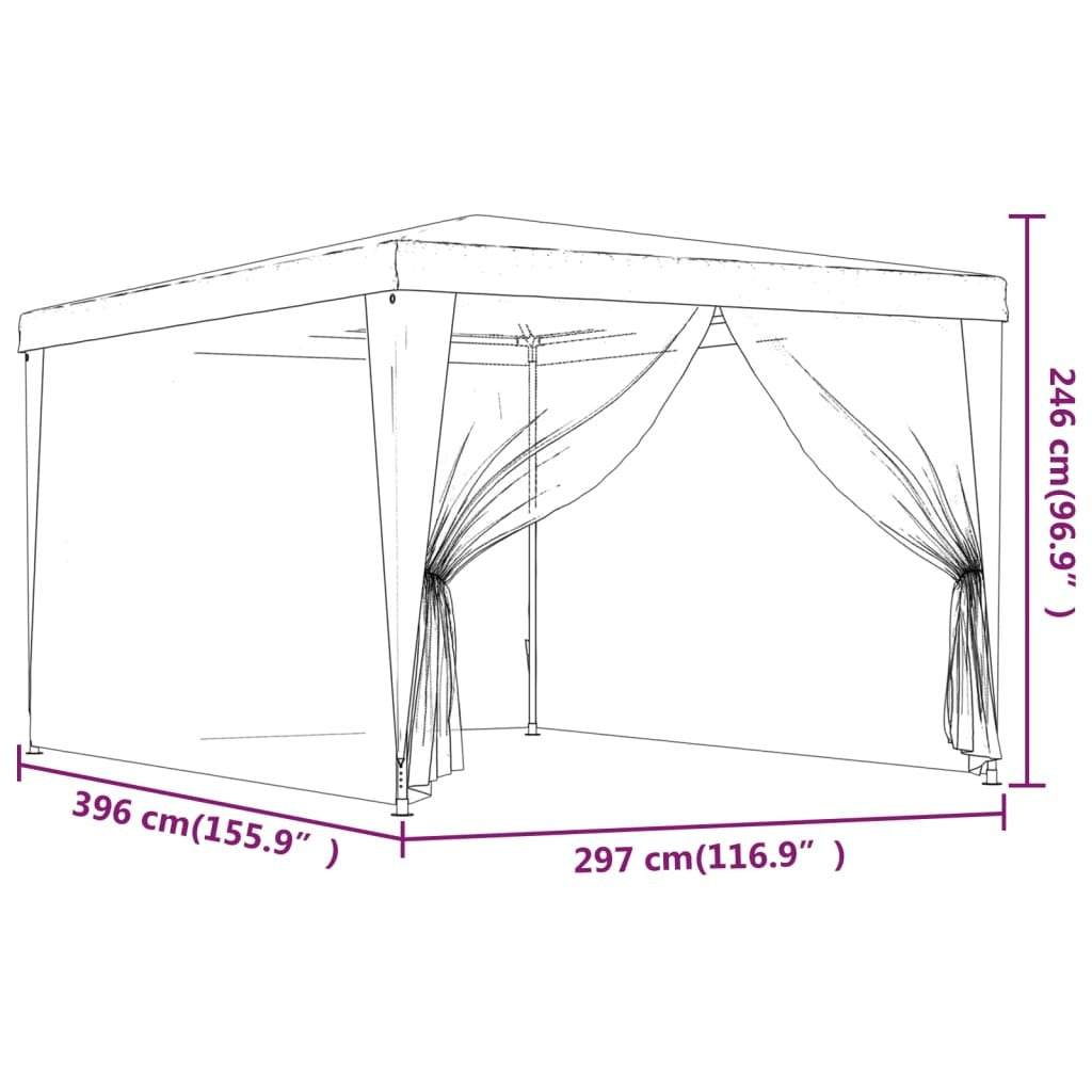 Party Tent with 4 Mesh Sidewalls Anthracite 9.8'x13.1'HDPE