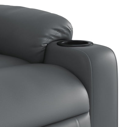 Stand up Massage Recliner Chair Gray Faux Leather