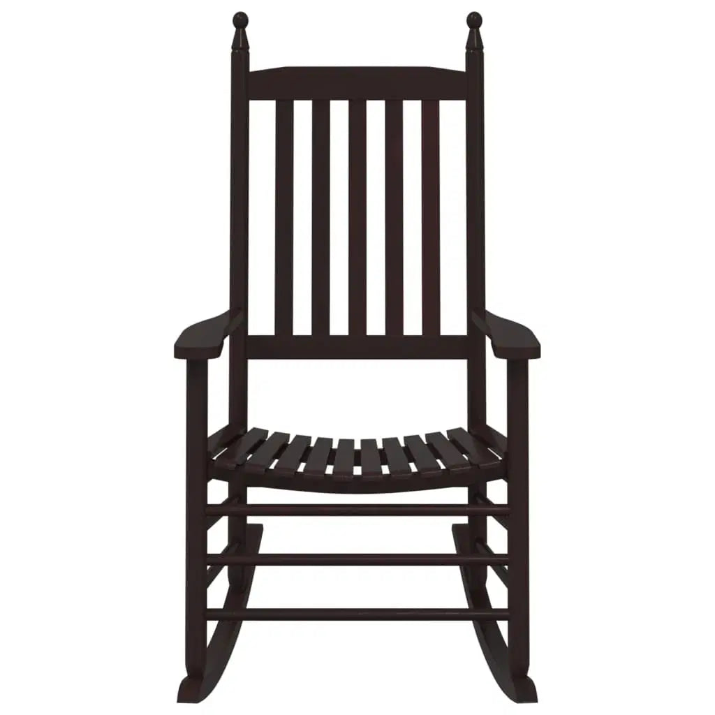 Rocking Chairs with Curved Seats 2 pcs Brown Solid Wood Poplar