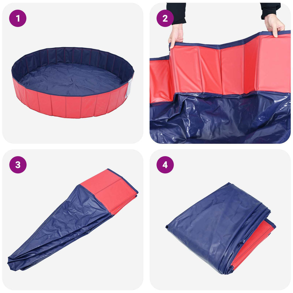 | Children Swimming Pool | Folding Red  31.50 x 7.87 in