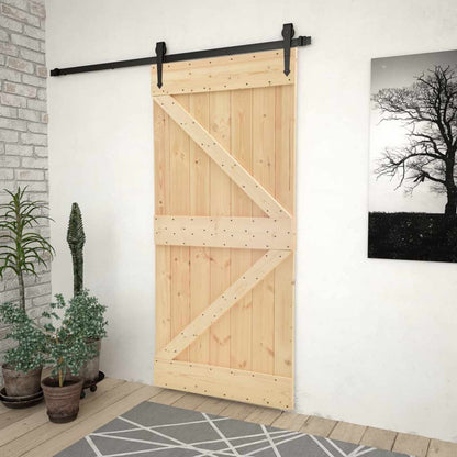 Door NARVIK 31.50 x 82.68 in Solid Pine Wood (Untreated)
