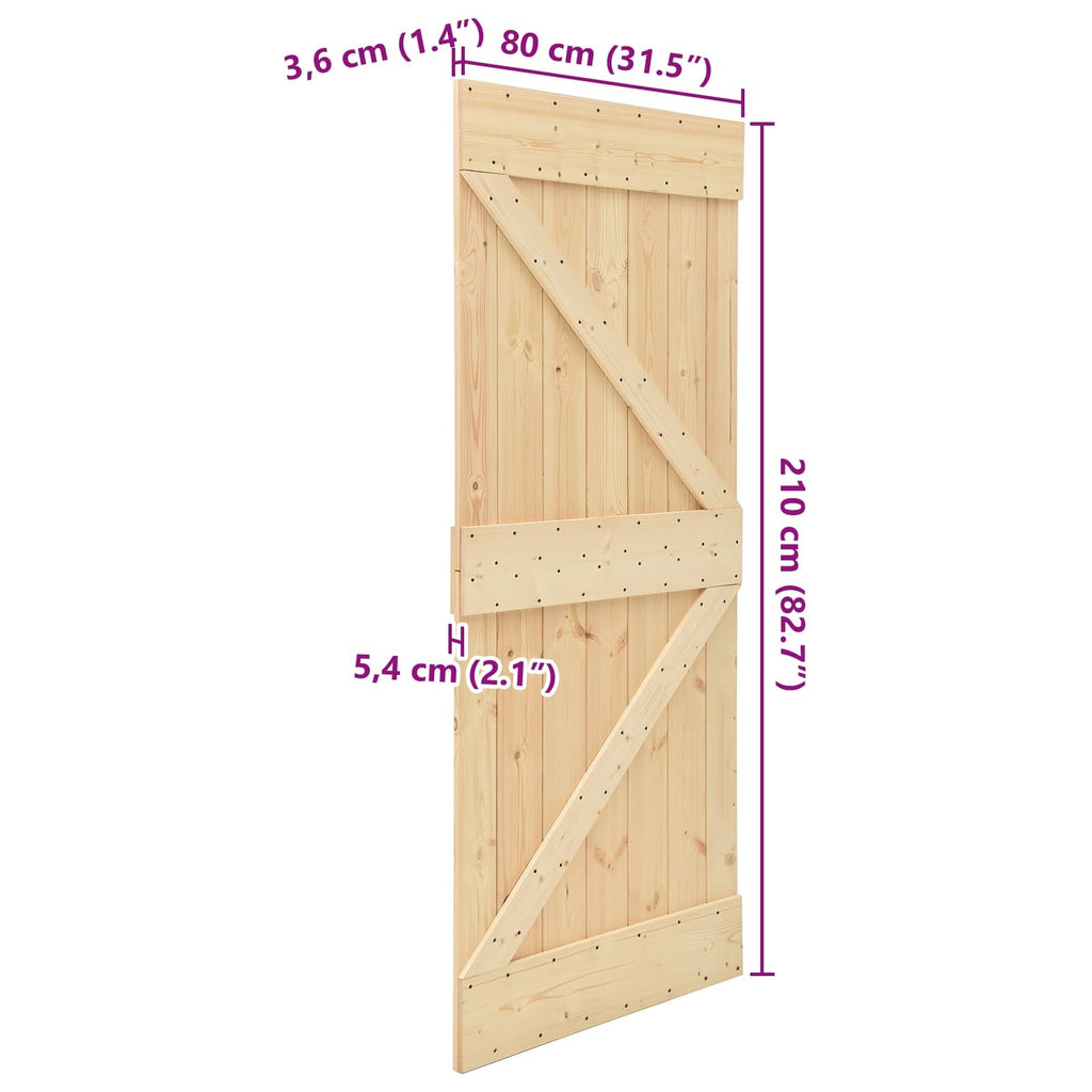 | Door | NARVIK Natural 31.50 x 82.68 in Solid Pine Wood